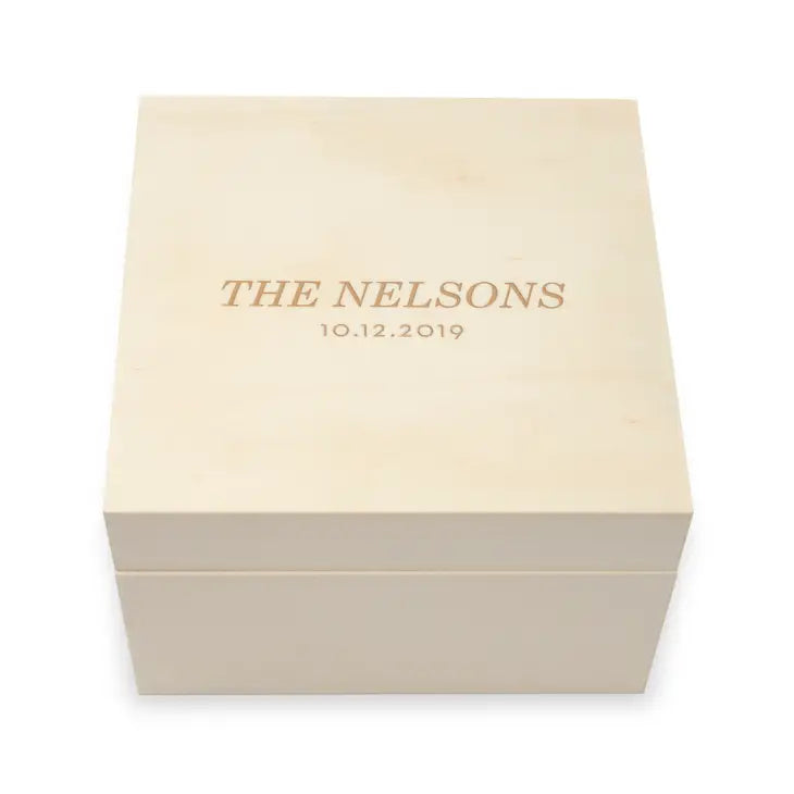 Personalized Wooden Keepsake Gift Box - Classic Font Etching