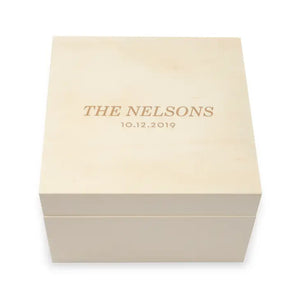 Personalized Wooden Keepsake Gift Box - Classic Font Etching