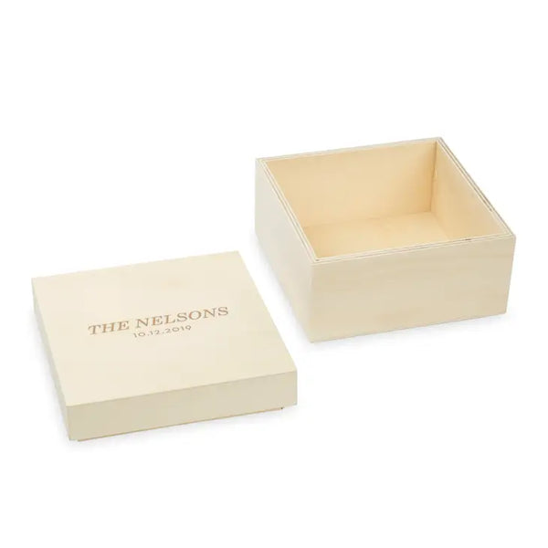 Personalized Wooden Keepsake Gift Box - Classic Font Etching