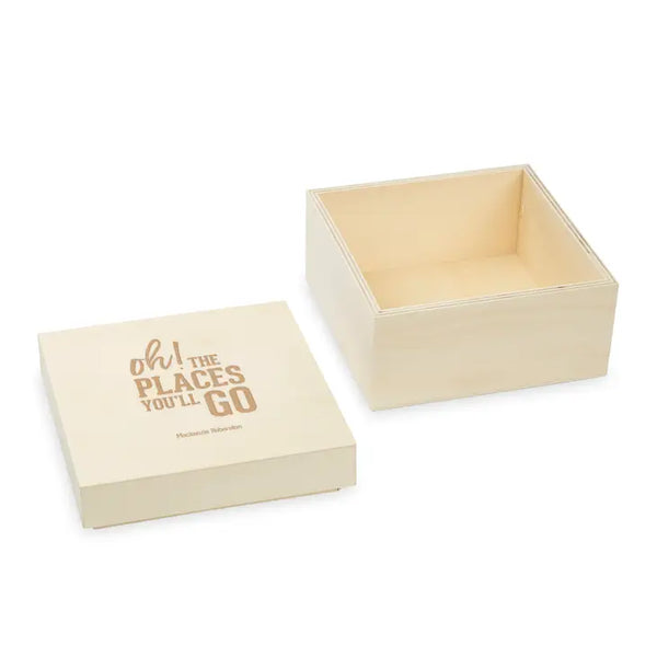 Personalized Wooden Keepsake Gift Box - Oh The Places You'll Go Etching