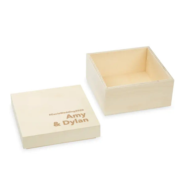 Personalized Wooden Keepsake Gift Box - Block Font Etching