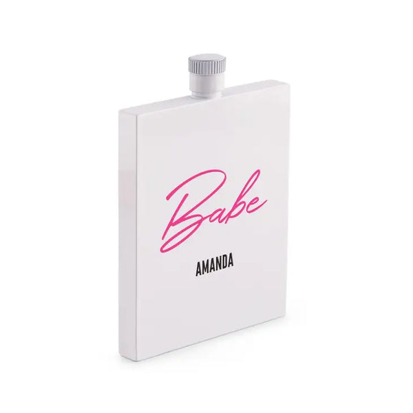 Personalized White Stainless Steel 3 Oz. Hip Flask - Vegas Babe