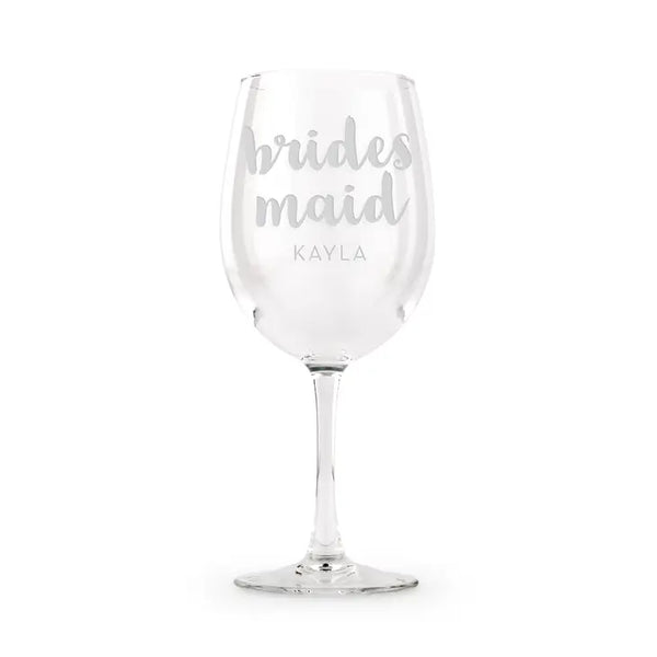 Large Personalized 12 Oz. Stemmed Wine Glass - Bridesmaid