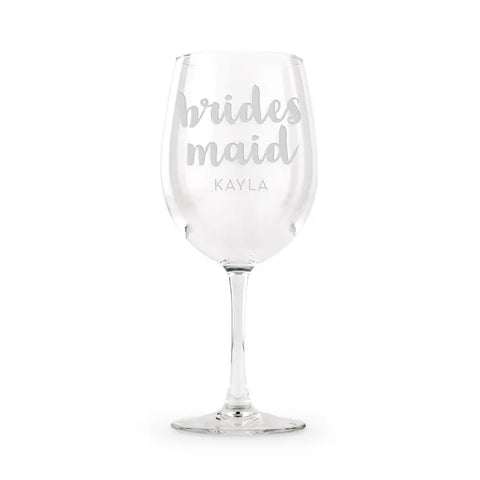 Large Personalized 12 Oz. Stemmed Wine Glass - Bridesmaid