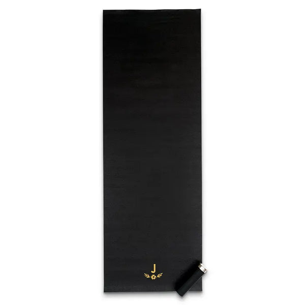 Custom No-Slip Yoga Mat - Floral Monogram