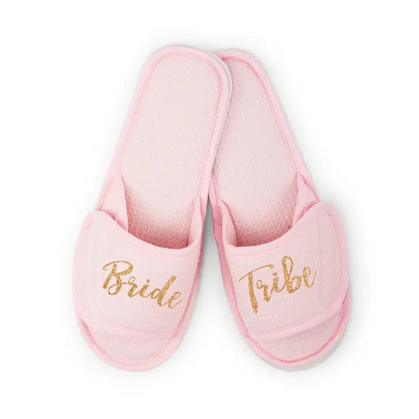 Women's Cotton Waffle Spa Slippers - Bride Tribe