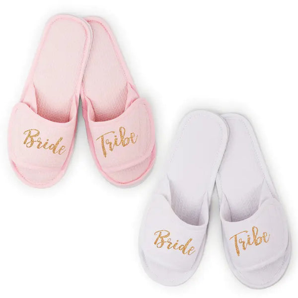 Women's Cotton Waffle Spa Slippers - Bride Tribe