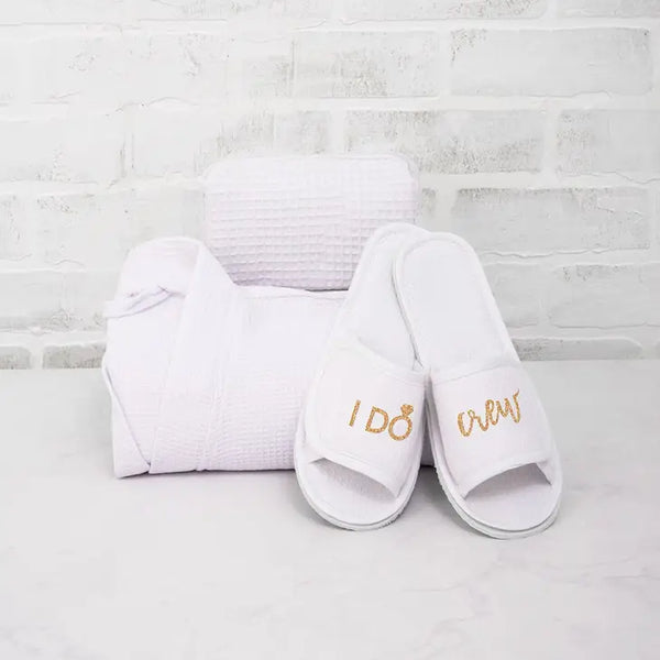 Women's Cotton Waffle Spa Slippers - I Do Crew