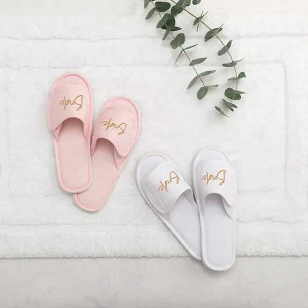 Women's Cotton Waffle Spa Slippers - Bride