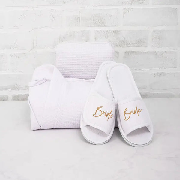 Women's Cotton Waffle Spa Slippers - Bride