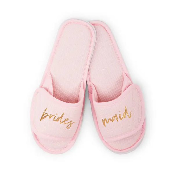 Women's Cotton Waffle Spa Slippers - Bridesmaid