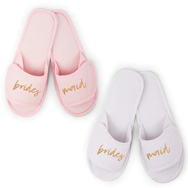 Women's Cotton Waffle Spa Slippers - Bridesmaid