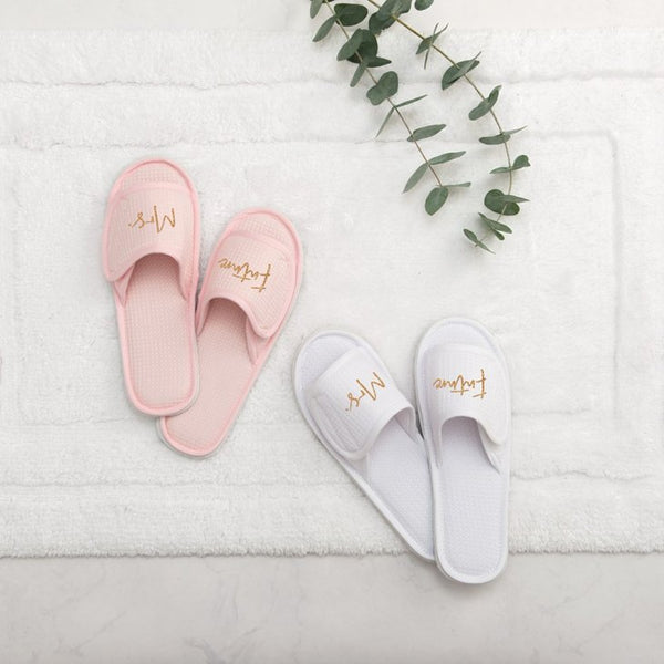 Women's Cotton Waffle Spa Slippers - Future Mrs.