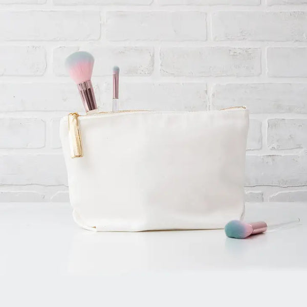 Large Personalized Canvas Makeup Bag - Script Font