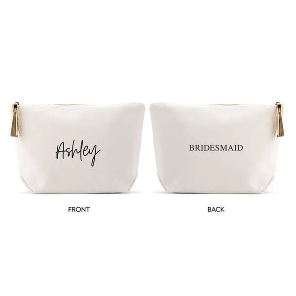 Large Personalized Canvas Makeup Bag - Script Font