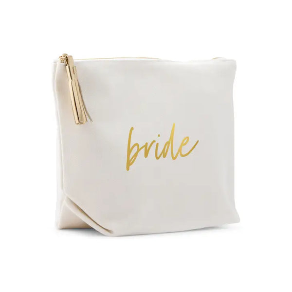 Large Personalized Canvas Makeup Bag - Bride Script