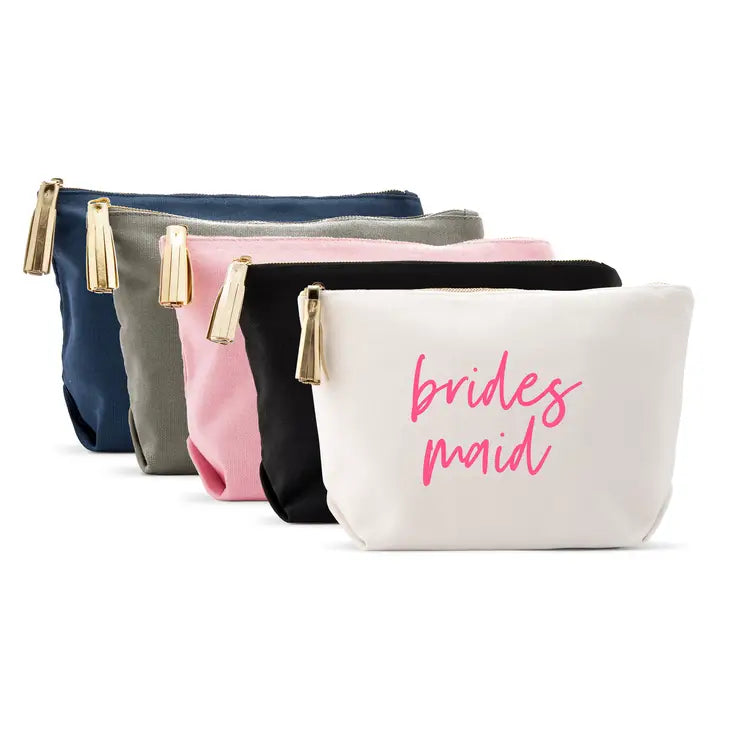 Large Personalized Canvas Makeup Bag - Bridesmaid Script