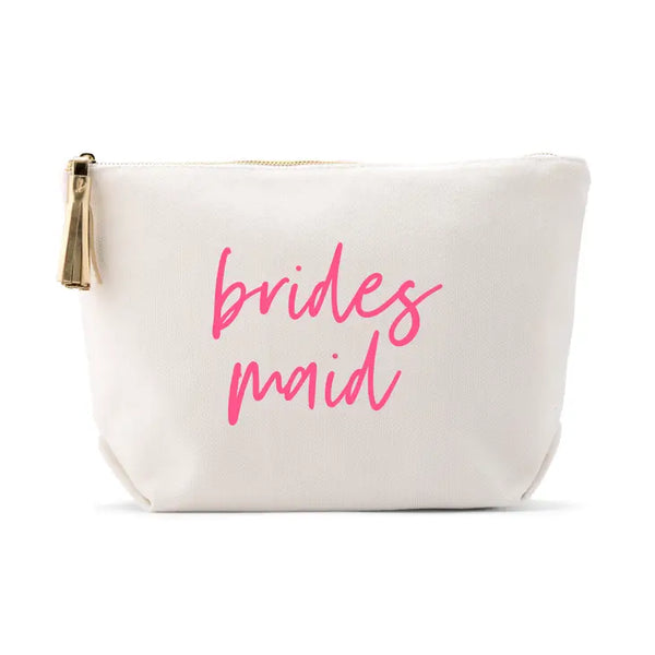 Large Personalized Canvas Makeup Bag - Bridesmaid Script