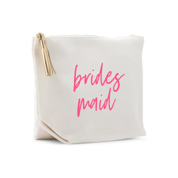 Large Personalized Canvas Makeup Bag - Bridesmaid Script