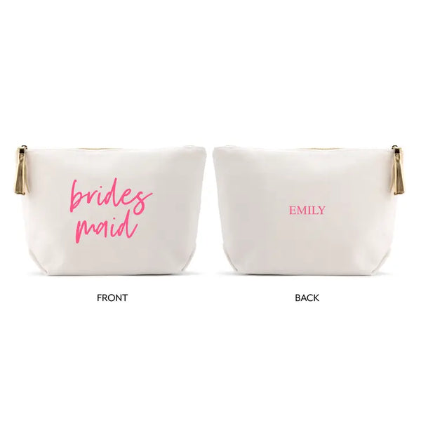 Large Personalized Canvas Makeup Bag - Bridesmaid Script