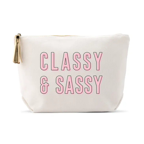 Large Personalized Canvas Makeup Bag - Classy & Sassy