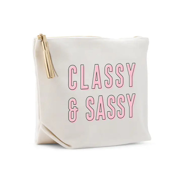 Large Personalized Canvas Makeup Bag - Classy & Sassy