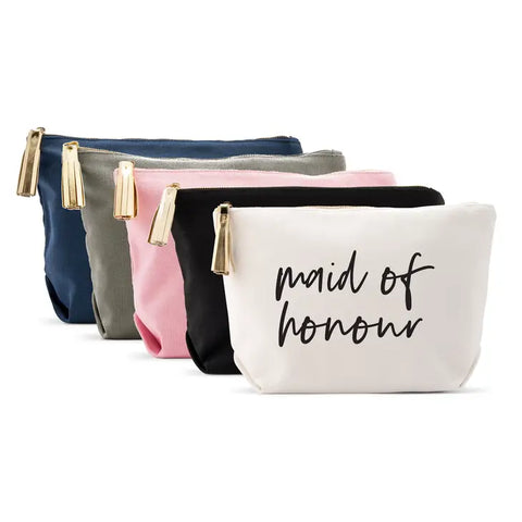 Large Personalized Canvas Makeup Bag - Maid Of Honour Script