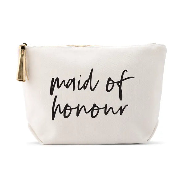 Large Personalized Canvas Makeup Bag - Maid Of Honour Script