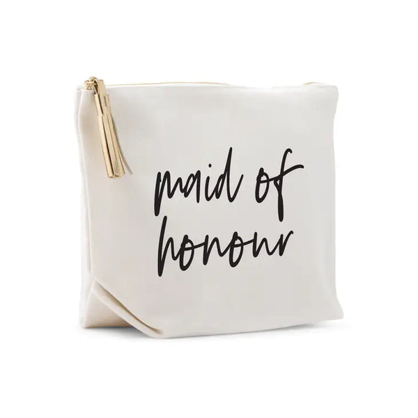 Large Personalized Canvas Makeup Bag - Maid Of Honour Script