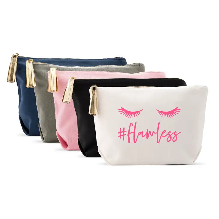 Large Personalized Canvas Makeup Bag - #Flawless