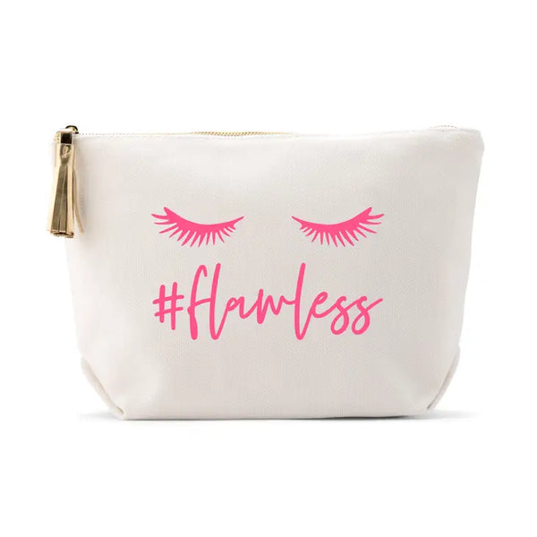 Large Personalized Canvas Makeup Bag - #Flawless