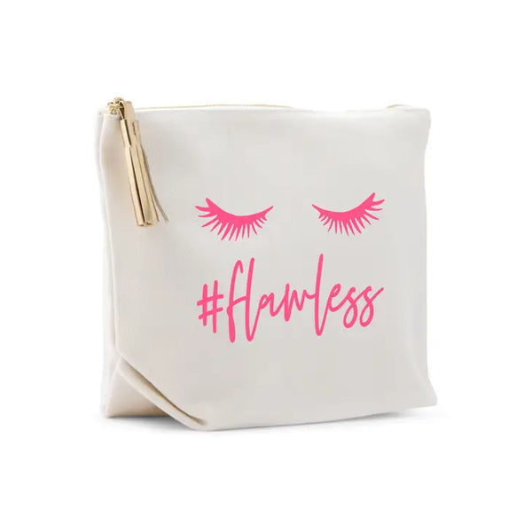 Large Personalized Canvas Makeup Bag - #Flawless