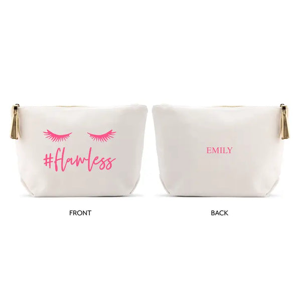 Large Personalized Canvas Makeup Bag - #Flawless