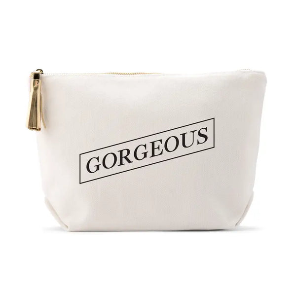 Large Personalized Canvas Makeup Bag - Gorgeous