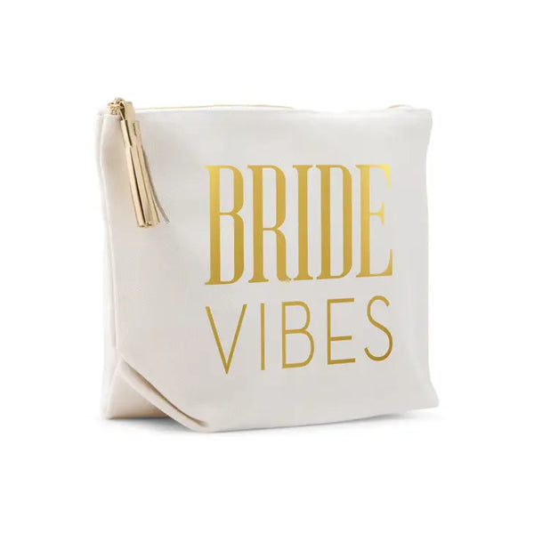 Large Personalized Canvas Makeup Bag - Beach Bride Vibes