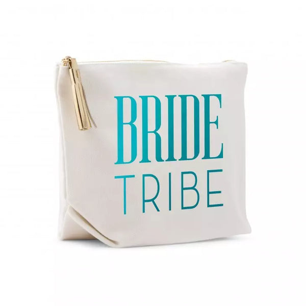 Large Personalized Canvas Makeup Bag - Beach Bride Tribe