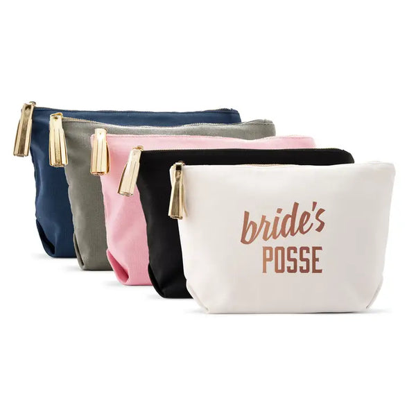 Large Personalized Canvas Makeup Bag - Bride's Posse