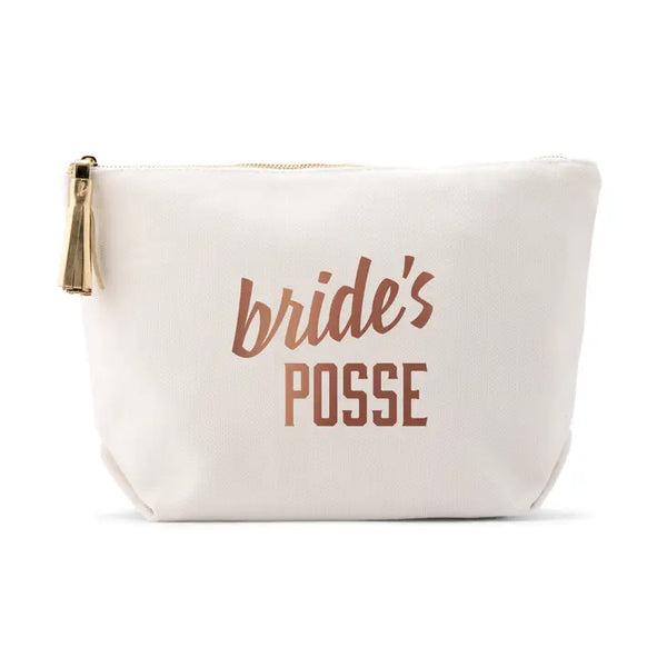 Large Personalized Canvas Makeup Bag - Bride's Posse