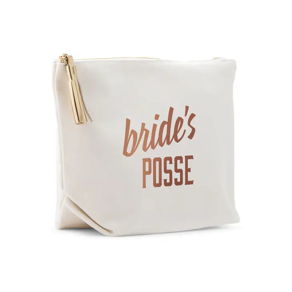 Large Personalized Canvas Makeup Bag - Bride's Posse