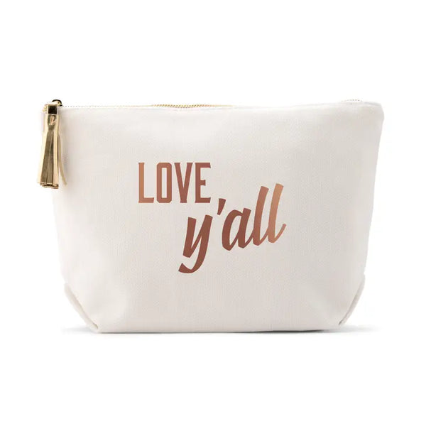 Large Personalized Canvas Makeup Bag - Love, Y'all