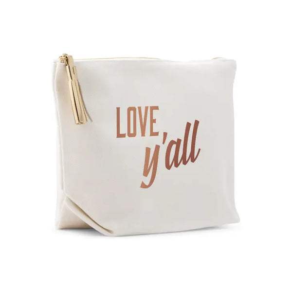 Large Personalized Canvas Makeup Bag - Love, Y'all