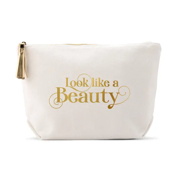 Large Personalized Canvas Makeup Bag - Look Like A Beauty