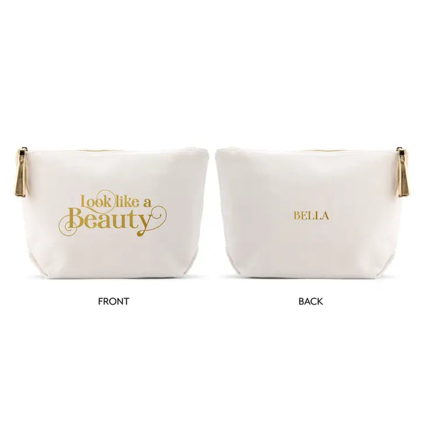 Large Personalized Canvas Makeup Bag - Look Like A Beauty