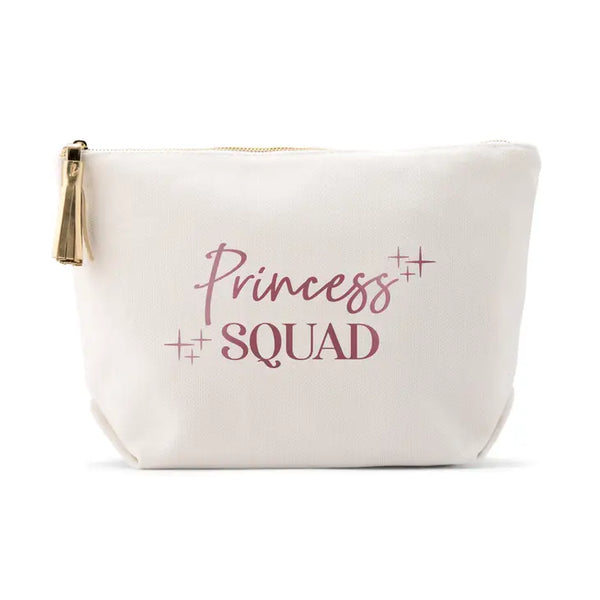 Large Personalized Canvas Makeup Bag - Princess Squad