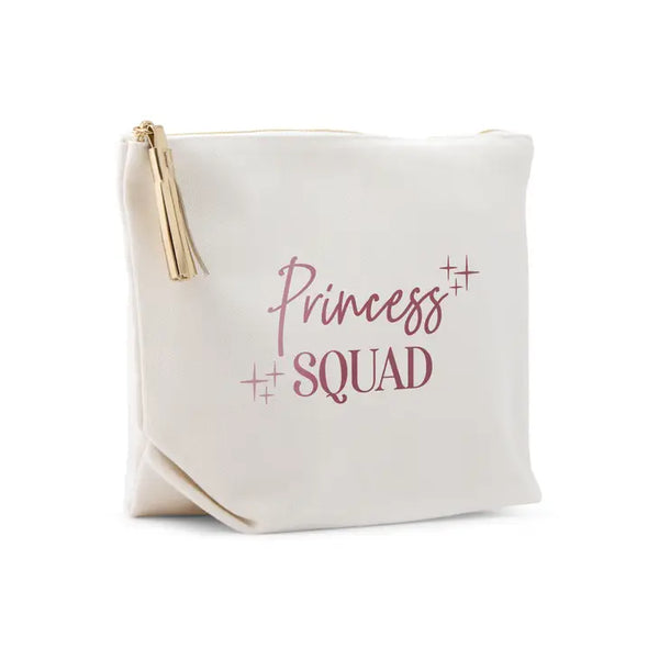 Large Personalized Canvas Makeup Bag - Princess Squad