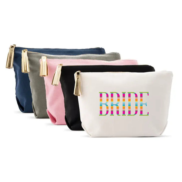 Large Personalized Canvas Makeup Bag - Fiesta Bride