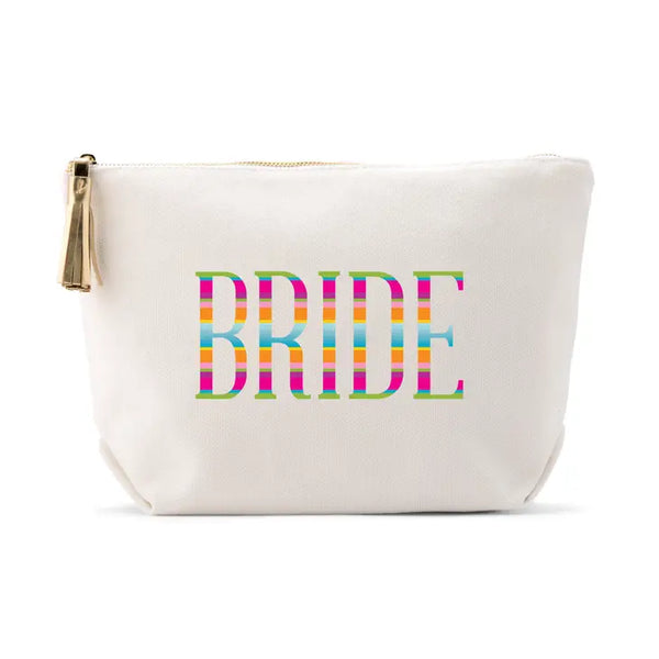 Large Personalized Canvas Makeup Bag - Fiesta Bride