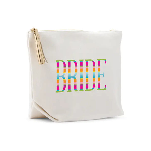 Large Personalized Canvas Makeup Bag - Fiesta Bride