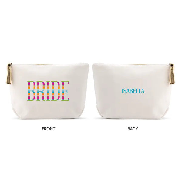 Large Personalized Canvas Makeup Bag - Fiesta Bride