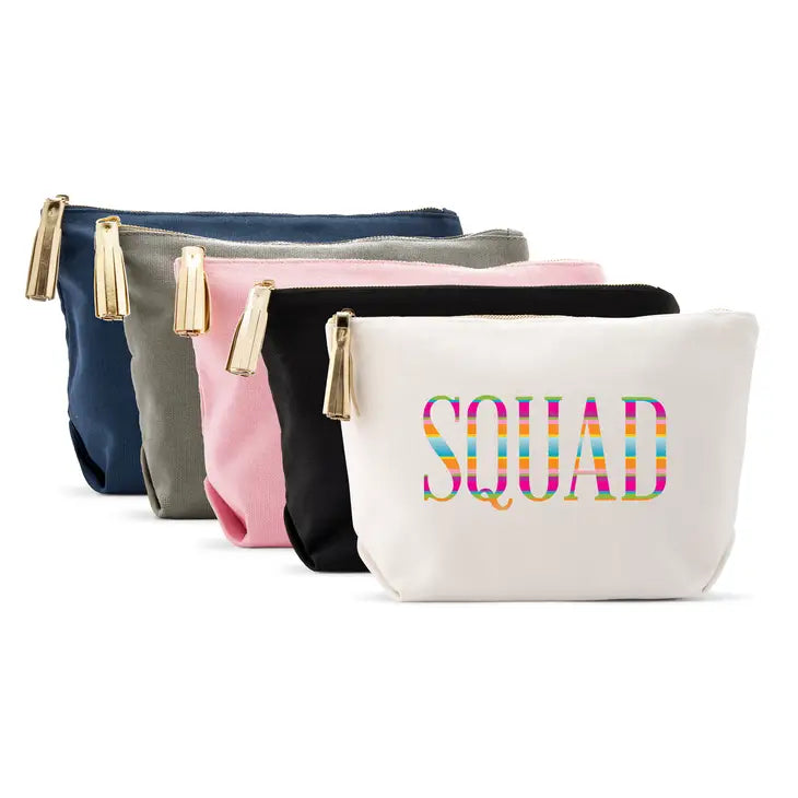 Large Personalized Canvas Makeup Bag - Fiesta Squad